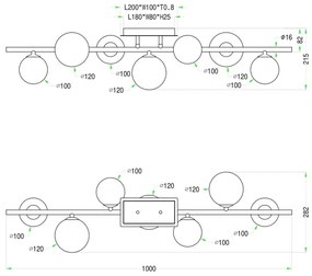 Wofi 7014-705W - LED Prisadený luster VILLA 7xG9/3W/230V čierna