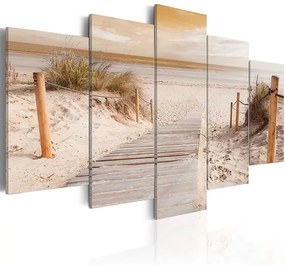 Obraz - Morning on the beach - sepia Veľkosť: 225x112.5, Verzia: Premium Print