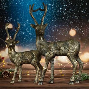 VIANOČNÁ SOŠKA DEER 31CM TMAVÁ ZLATÁ