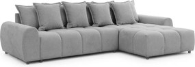 Sivá rohová pohovka (pravý roh/s leňoškou) Albane – Ropez