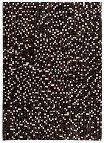 Koberec z kúskov pravej kože 160x230 cm štvorcový čierno-biely 132601