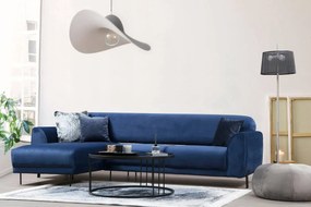 Dizajnová rozkladacia sedačka Haylia 287 cm modrá - ľavá