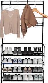 Vešiak so skrinkou na topánky TARAS, čierna