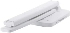 LED stolná lampa, bezdrôtové nabíjanie, voľba intenzity svetla, s displejom, hodiny, budík, teplomer, 4 W, biela