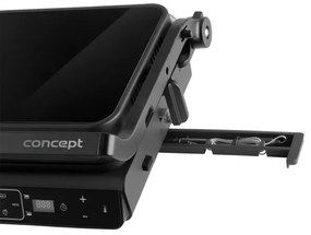 Concept ge3600 - Kontaktný gril s teplotnou sondou GLASS 2000W/230V čierny