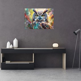 Sklenený obraz - Maľba sovy (70x50 cm)