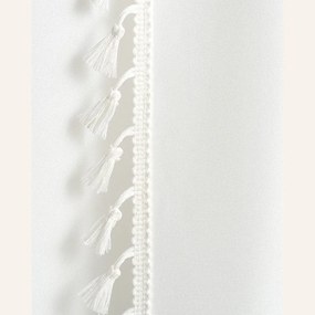 Biely záves Lara na riasiacu pásku so strapcami 140 x 280 cm