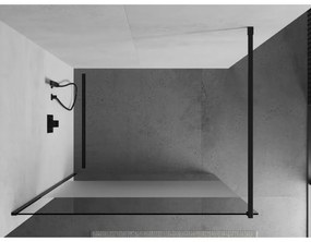 Mexen Kioto sprchová zástena 80x200 cm 8 mm, čierny profil, sklo číre-námraza, 800-080-101-70-35