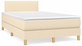 Boxspring posteľ s matracom a LED krémová 120x190 cm látka 3270079