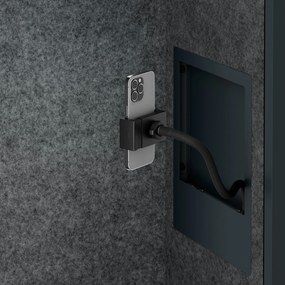 Akustická kabína SALLY MentalBox 600 mm – antracitový korpus, sivé sedadlo