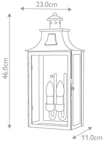Elstead KENDAL - Vonkajšie nástenné svietidlo KENDAL 2xE14/60W/230V IP44