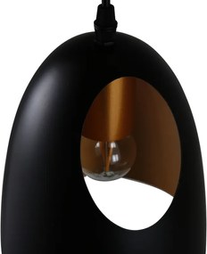 Čierna dizajnová závesná lampa ELDA