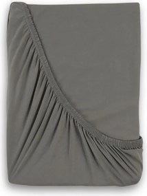 Kvalitex Luxusné bavlnené JERSEY prestieradlo s lycrou 160x200 cm - tmavo sivé