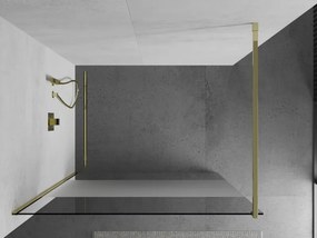 Mexen Kioto sprchová zástena 100x200 cm 8 mm, zlatý profil, sklo číre-námraza, 800-100-101-01-35
