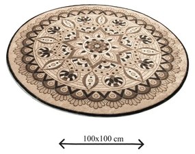 Hnedá kúpeľňová predložka ø 100 cm Mandal Djt – Foutastic