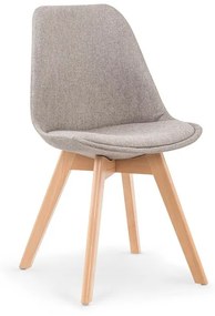 Jedálenská stolička Moskata - masív/plast/látka, viac farieb Svetlosivá