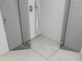 Mexen Roma Duo, sprchovací kút 120 (dvere) x 90 (dvere) cm, 6mm číre sklo, chrómový profil, 854-120-090-02-00