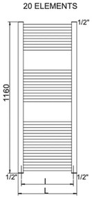Cordivari Lisa 22 - Radiátor 1160x450 mm, biela 3551646101005