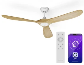 Bahama Breeze Smart Stropný ventilátor , lopatky rotora z masívneho dreva, diaľkové ovládanie + ovládanie pomocou aplikácie