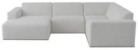 Biela rohová pohovka z textílie buklé (do "U") Roxy – Scandic