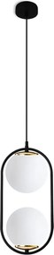 Závesné svietidlo Florence, 2x biele sklenené tienidlo, b/g, U