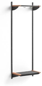 Vešiaková stena JEPPE s hornou policou, základná sekcia, 1790x600x310 mm, tmavošedá/dub