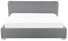 Sivá čalúnená posteľ 140 x 200 cm PARIS Beliani