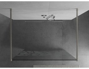 Mexen Kioto, sprchová zástena Walk-In 100 x 200 cm, 8mm číre sklo biely vzor, brúsená oceľ profil,  800-100-002-97-85