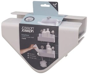Biele rohové samodržiace plastové kúpeľňové poličky v súprave 2 ks EasyStore - Joseph Joseph