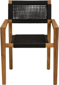 Čierna drevená záhradná stolička Anzio – House Nordic