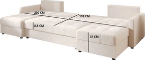 AKCIE Rozkladacia sedacia súprava do U VENORIA 285x146 cm, béžová + 2 vankúšiky ZDARMA II. akosť