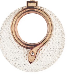 Toolight Toolight, LED krištáľové závesné svietidlo 18x17cm, 12W, 3000K, LHJ110-1CP, ružové zlato, OSW-60051