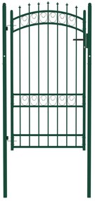Plotová brána s hrotmi oceľová 100x175 cm zelená