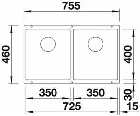 BLANCO SUBLINE 350/350 U InFino Silgranit čierna bez tiahla 525987