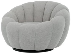 BONTEC Otočné kreslo, sivá látka, AK-341 GREY2 Farba: Biela