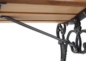 Záhradná lavica F98 2-miestna - liatina / drevo, 125 cm - Svetlo hnedá