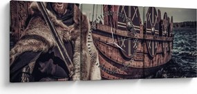 Obraz - Viking (s hodinami) (90x30 cm)