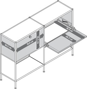 Doplnková súprava kovových výklopných dvierok »CN3«, biela