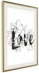 Artgeist Plagát - Love With Flowers [Poster] Veľkosť: 20x30, Verzia: Zlatý rám