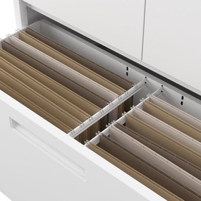 Modulárna kovová multifunkčná skriňa s vysokou zásuvkou biela MEGAN 1950 x 900 x 400 mm