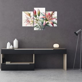 Obraz - Ľalia, ilustrácie (90x60 cm)