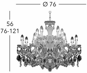 Kolarz 3149.88+4.3.KoT - Krištáľový luster MARIA LOUISE 12xE14/40W/230V 24K zlato