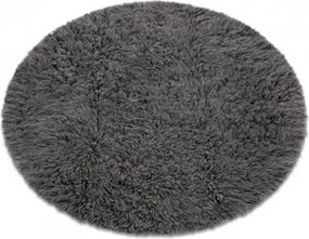 Koberec FLOKATI vlna kruh sivý