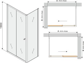Sprchovací kút maxmax APIA - 140x90 cm - BLACK
