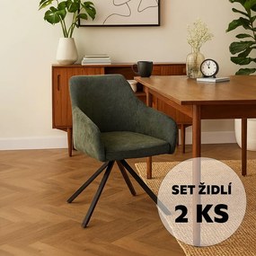 Set - 2 ks Jedálenská stolička AVENBERG LARO – otočná, zelená