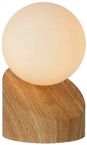 Lucide 45561/01/72 LEN - Stolná lampa - priemer 10 cm - 1xG9 - svetlé drevo