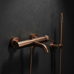 Rea Lungo Grip, nástenná vaňová batéria s ručnou sprchovou súpravou, medená matná, REA-B4567
