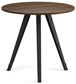 Konferenčný stôl PRIMO ZEN, priemer 80 cm, čierna podnož, orech