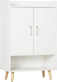 HOMCOM Moderný botník s 2 dverami a 4 policami pre 12 párov topánok, ideálny do predsiene, obývačky alebo spálne 60x30x92 cm | Aosom