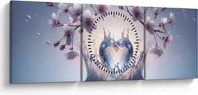 Obraz - Diamantové srdce (s hodinami) (90x30 cm)